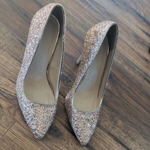 Charlotte Russe Sparkling Gold Heels